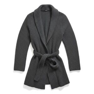 Giorgio Armani Le Collezioni Gray Belted Knit Cardigan Women Sz 4 Made in Italy